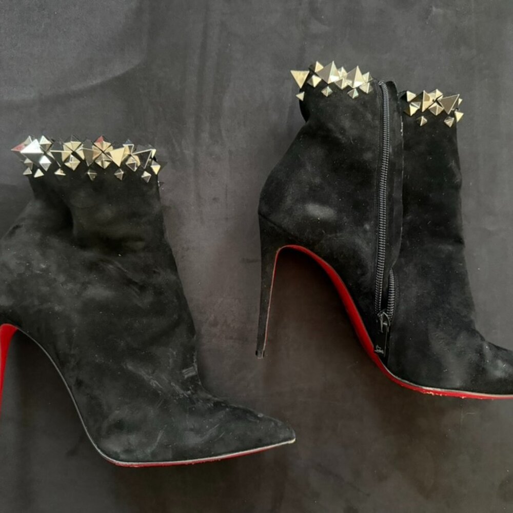 Christian Louboutin Firmamma Black Suede Booties